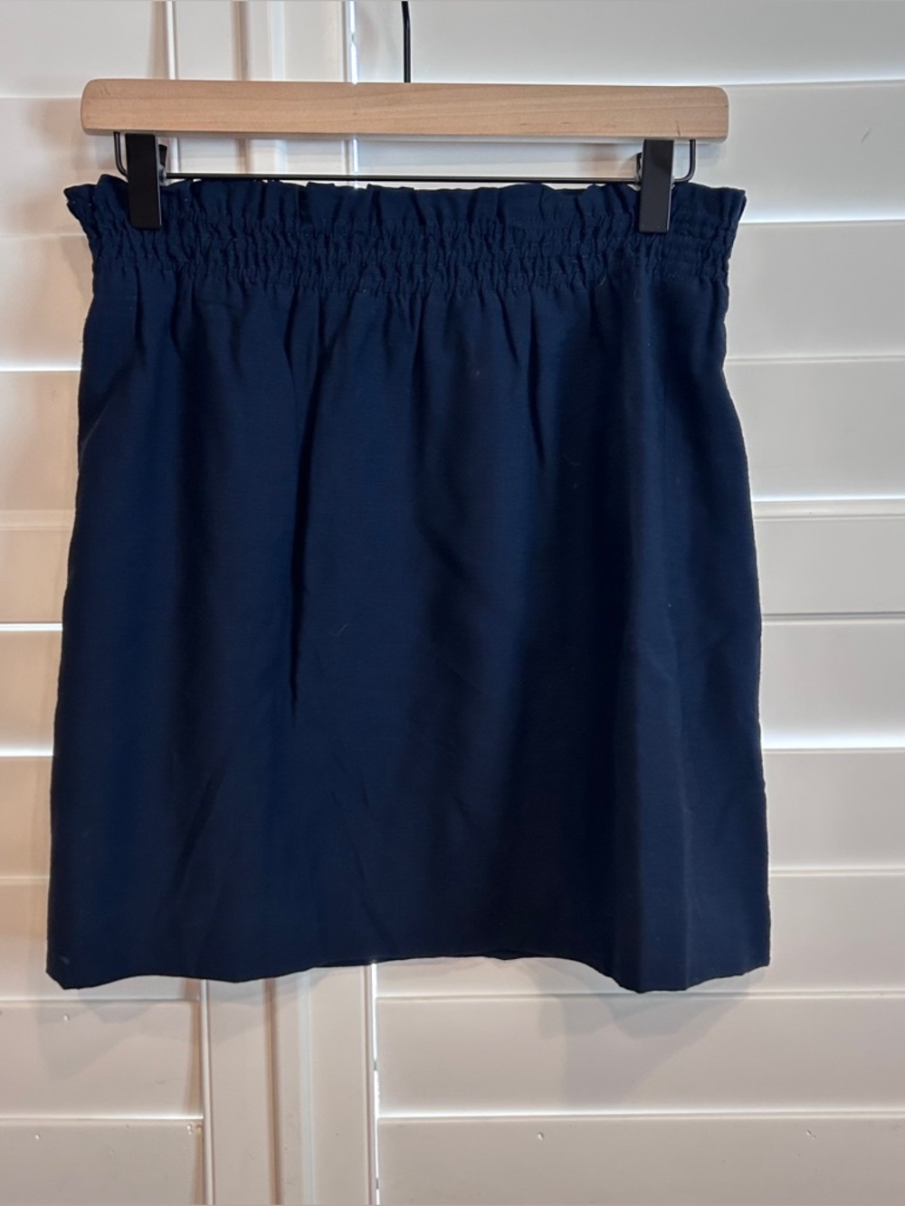 J Crew Elastic Waist Mini Skirt Navy Blue Size 6